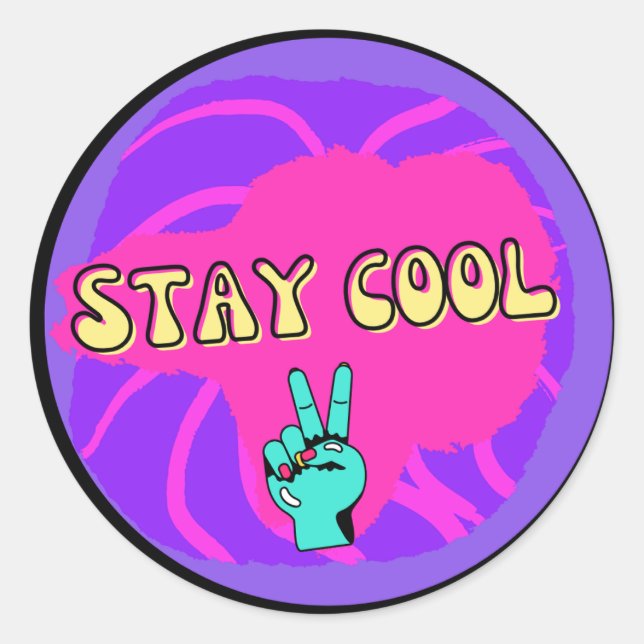 Adesivo Redondo Stay cool (Frente)