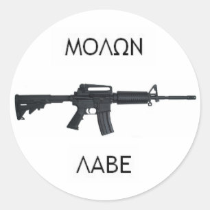 Adesivo Redondo Stcker de AR15 Molon Labe
