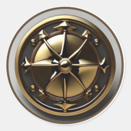 Adesivo Redondo Steam Punk Steampunk #1 Compass