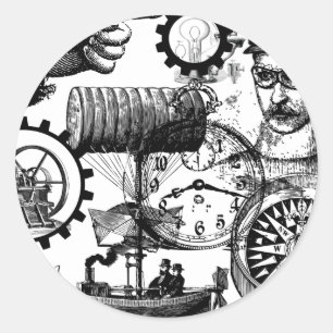 Adesivo Redondo steampunk