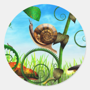 Adesivo Redondo Steampunk - Insetos - A evolução leva tempo