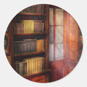 Adesivo Redondo Steampunk - o estudo semi-privado