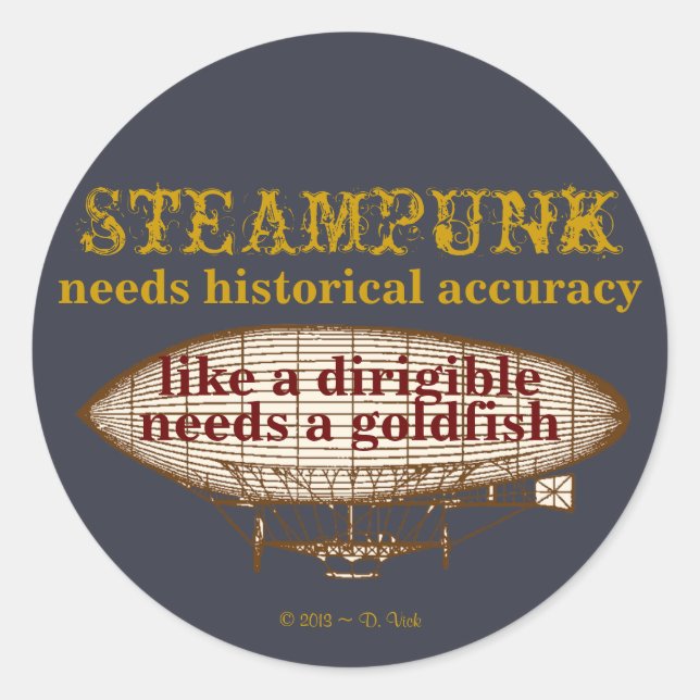Adesivo Redondo Steampunk Precisa De Sticker (Frente)