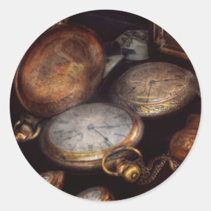 Adesivo Redondo Steampunk - pulso de disparo - tempo vestido