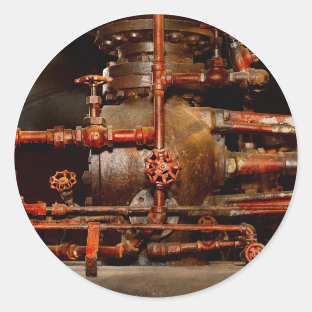 Adesivo Redondo Steampunk - Sonhos impossíveis (Frente)