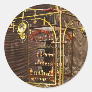 Adesivo Redondo Steampunk - Uma exposição bastante apropriada 1876