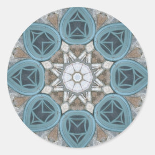 Adesivo Redondo Steampunk Verdigris Window Mandala