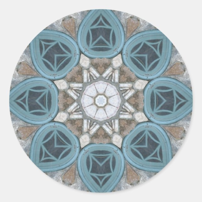 Adesivo Redondo Steampunk Verdigris Window Mandala (Frente)