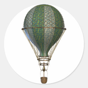 Adesivo Redondo Steampunk Victorian Balloon