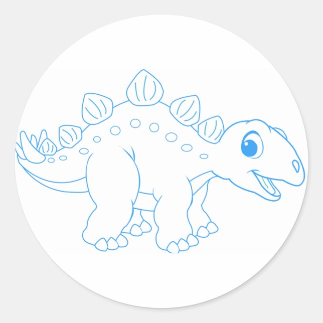 Adesivo Redondo Stegosaurus Sticker (Frente)