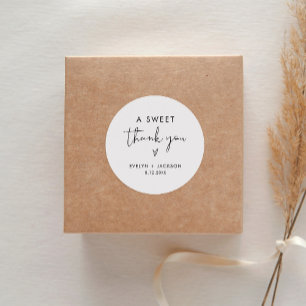 Adesivo Redondo STELLA Doce Favor de Obrigado 7,5 cm (folha de 6)