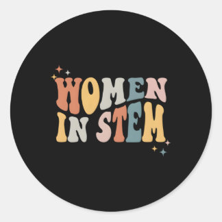 Adesivo Redondo Stem Steminist Science Female Engenheiro Tech