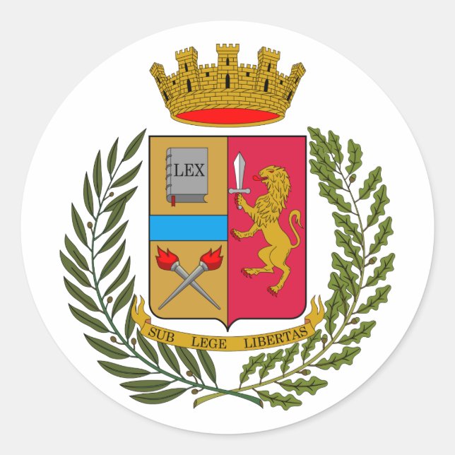 Adesivo Redondo Stemma della Polizia di Stato, Itália (Frente)