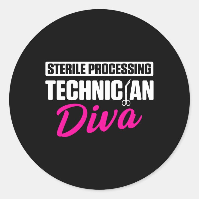 Adesivo Redondo Sterile Processing Technician Diva Tech (Frente)