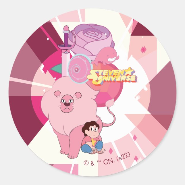 Adesivo Redondo Steven Universe | Rosa Quartz Legado (Frente)