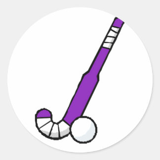 Adesivo Redondo Stick de Hóquei em Campo Roxo