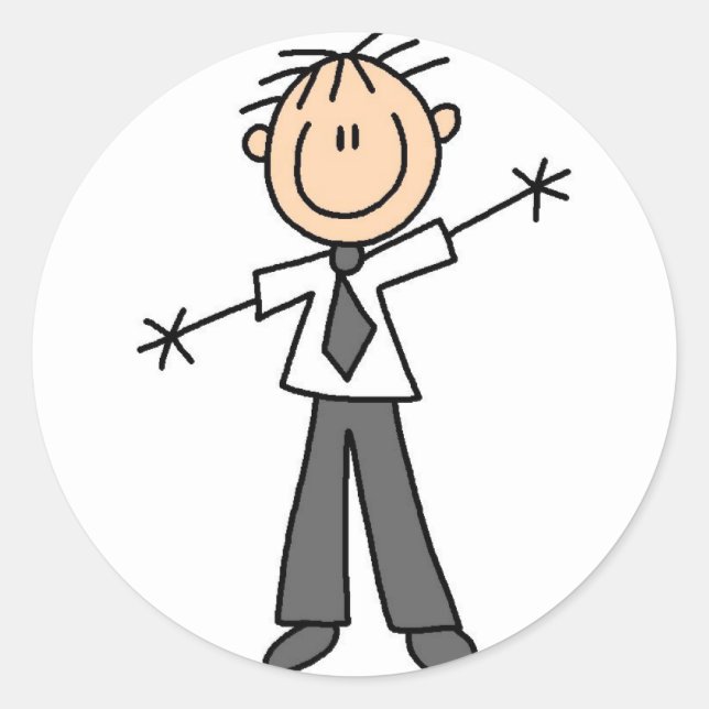Adesivo Redondo Stick Figure Pai (Frente)