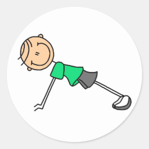 Adesivo Redondo Stick Figure Push Ups Sticker