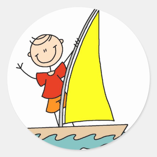 Adesivo Redondo Stick Figure Sail (Frente)
