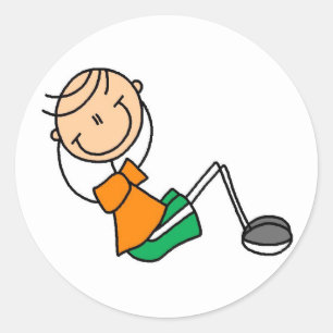 Adesivo Redondo Stick Figure Sit Ups Sticker