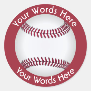 Adesivo Redondo Stick Personalizado Baseball