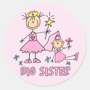 Adesivo Redondo Stick Princess Duo Big Sister