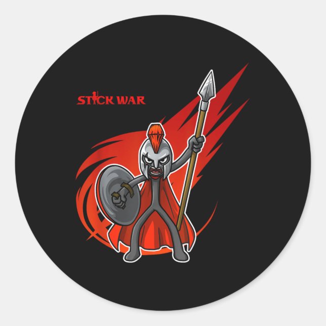 Adesivo Redondo Stick War 3 - Líder de Spearton - Atreyos (Frente)