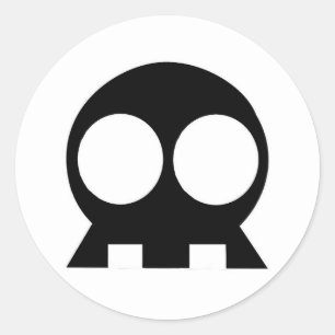 Adesivo Redondo StickEms da Chave de Caveira NEGRA