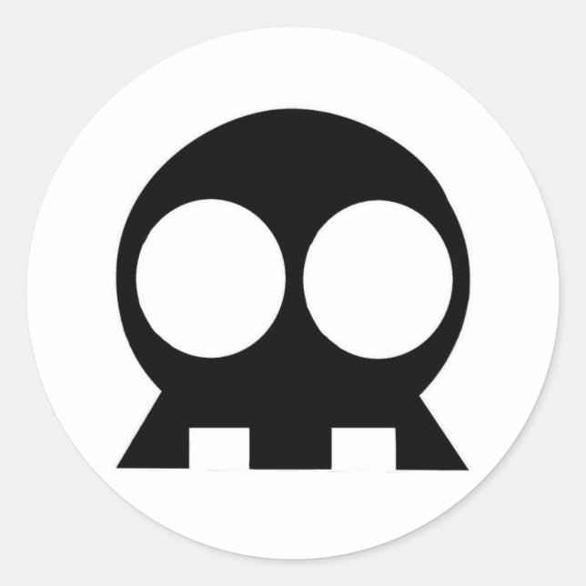 Adesivo Redondo StickEms da Chave de Caveira NEGRA (Frente)