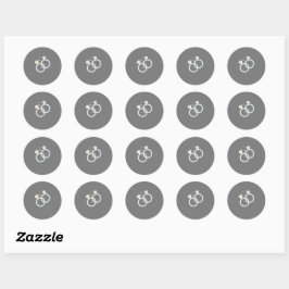 Adesivo Redondo Sticker 2 bagues de mariage