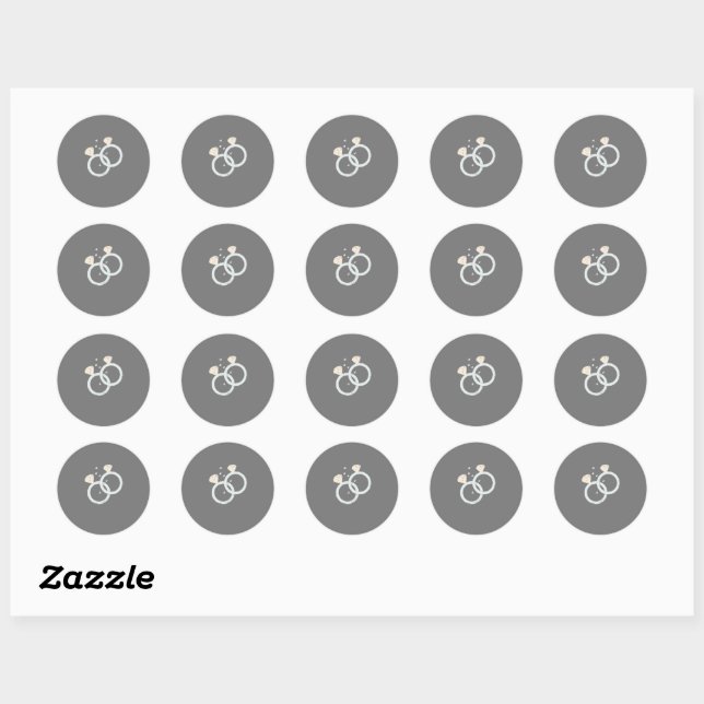 Adesivo Redondo Sticker 2 bagues de mariage (Folha)