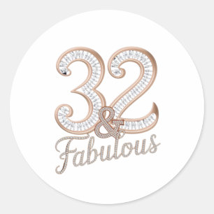 Adesivo Redondo Sticker - 32 e fabuloso