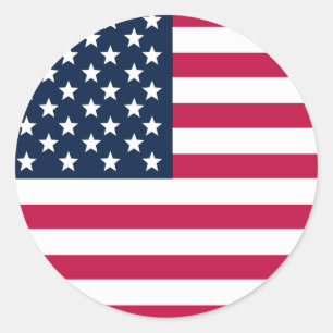 Adesivo Redondo Sticker American Flag Round