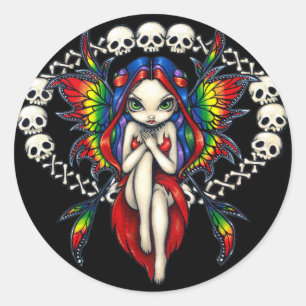 Adesivo Redondo Sticker "Arco-íris de Ossos"