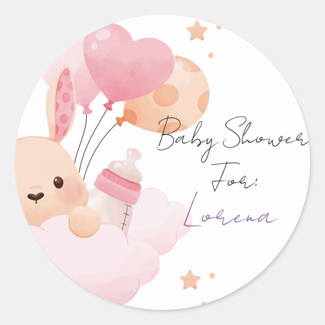Adesivo Redondo Sticker Baby Shower personalizado (Frente)
