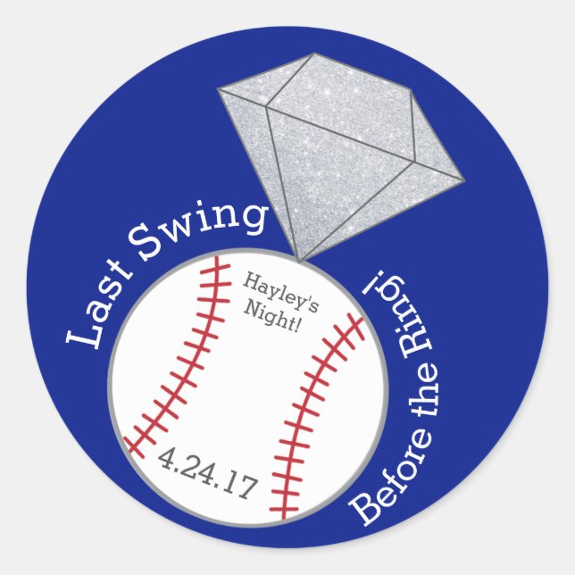 Adesivo Redondo Sticker Bachelorette Baseball- Último Balanço (Frente)