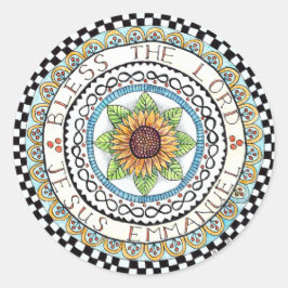 Adesivo Redondo Sticker Bless o Lord Round