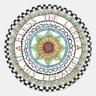 Adesivo Redondo Sticker Bless o Lord Round