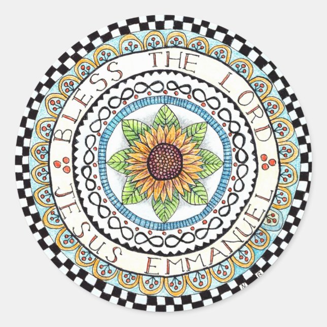 Adesivo Redondo Sticker Bless o Lord Round (Frente)