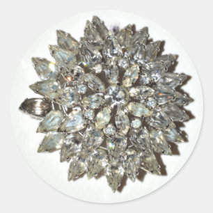 Adesivo Redondo Sticker Bling Rockabilly Starburst Vintage Brooch