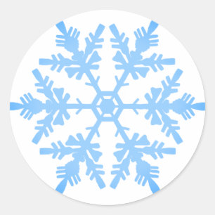 Adesivo Redondo Sticker Blue Snowflake