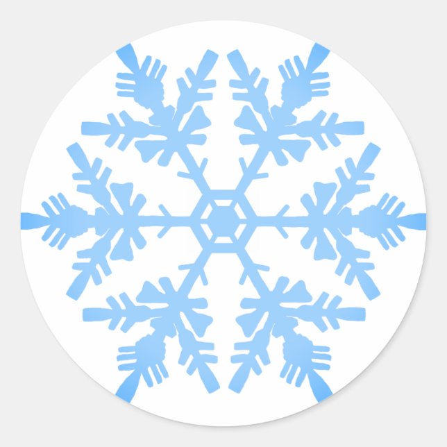 Adesivo Redondo Sticker Blue Snowflake (Frente)