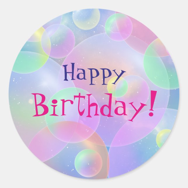 Adesivo Redondo Sticker - Bolhas - Personalizável (Frente)