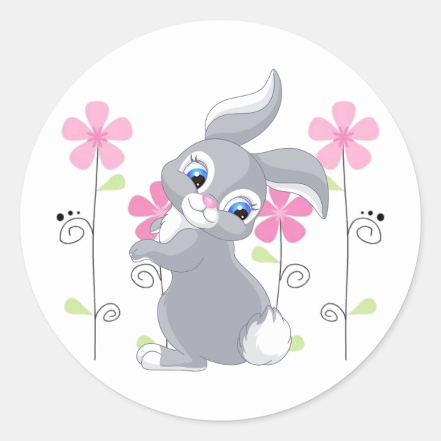 Adesivo Redondo Sticker-Bunny (Frente)