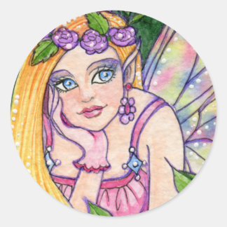 Adesivo Redondo Sticker Butterfly Fairy Fantasy Ann Howard