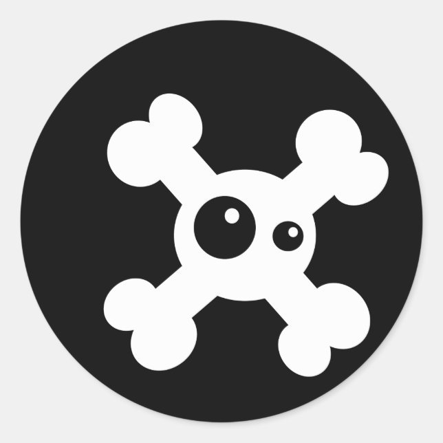 Adesivo Redondo sticker Cabeça de Morte (Frente)