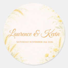 Adesivo Redondo Sticker carré Elegant Botanical Wedding