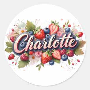 Adesivo Redondo Sticker Charlotte Berry Floral Design