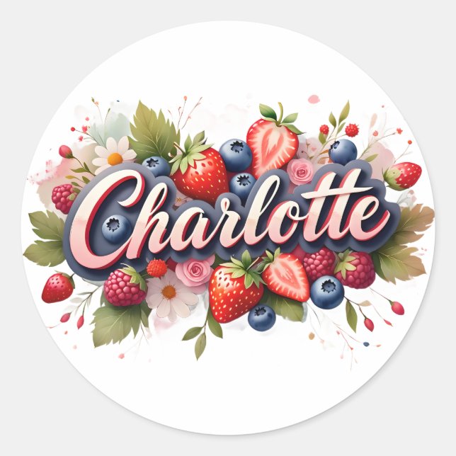Adesivo Redondo Sticker Charlotte Berry Floral Design (Frente)