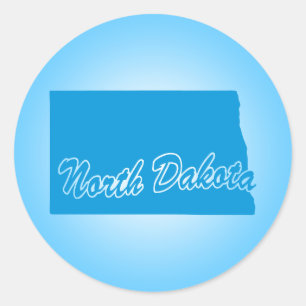 Adesivo Redondo Sticker Clássico Round de Dakota do Norte